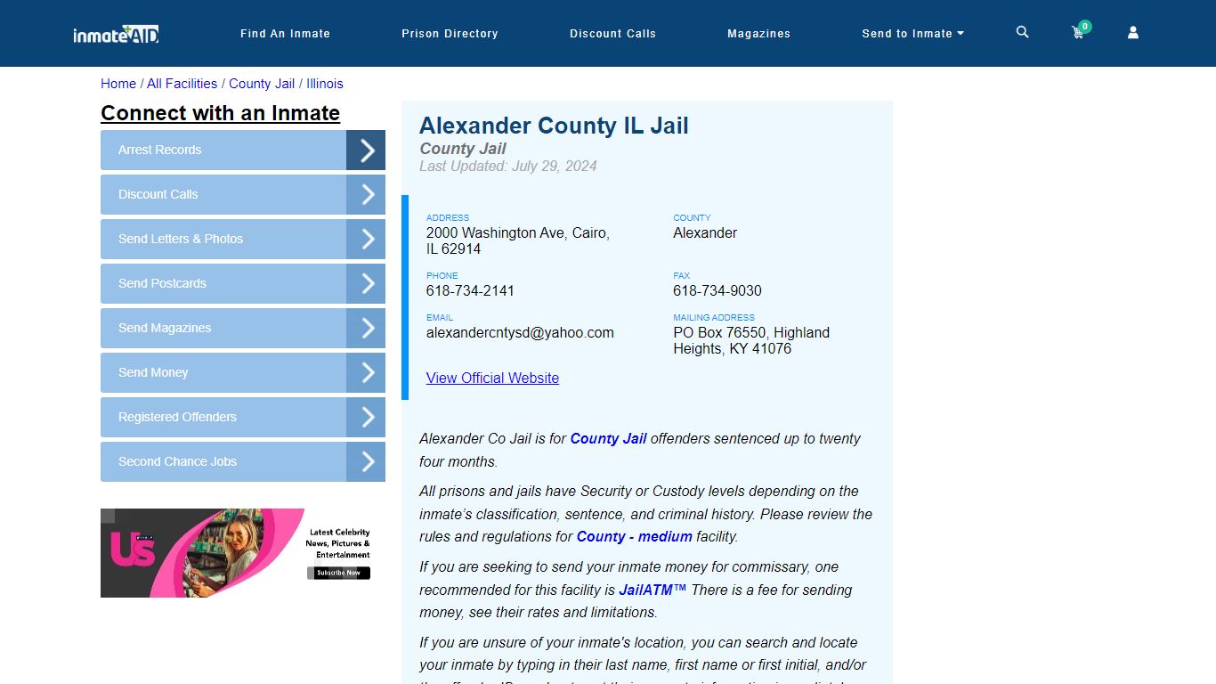 Alexander County IL Jail - Inmate Locator